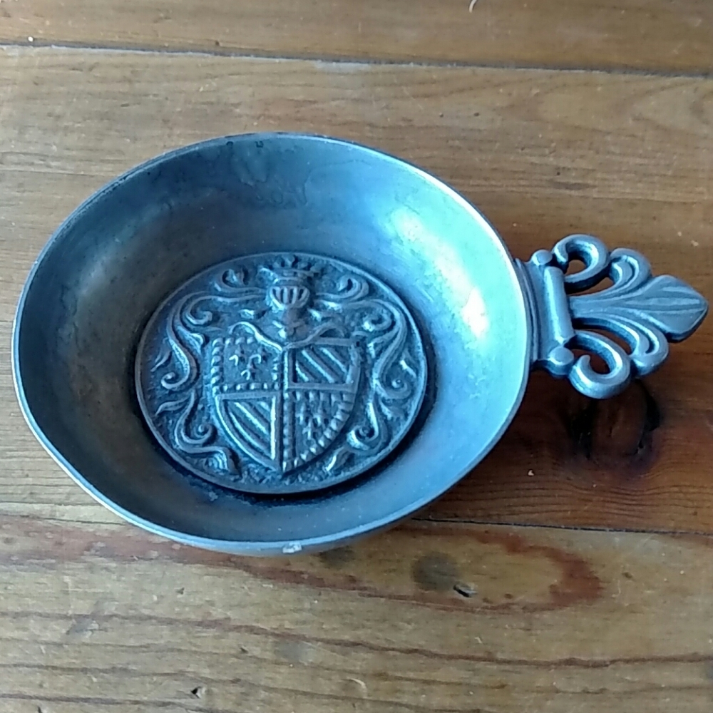 Vintage French Pewter Wine Sampler EUC 4.5"